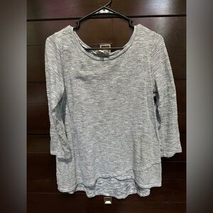 LOFT Heathered Gray Long Sleeve Top